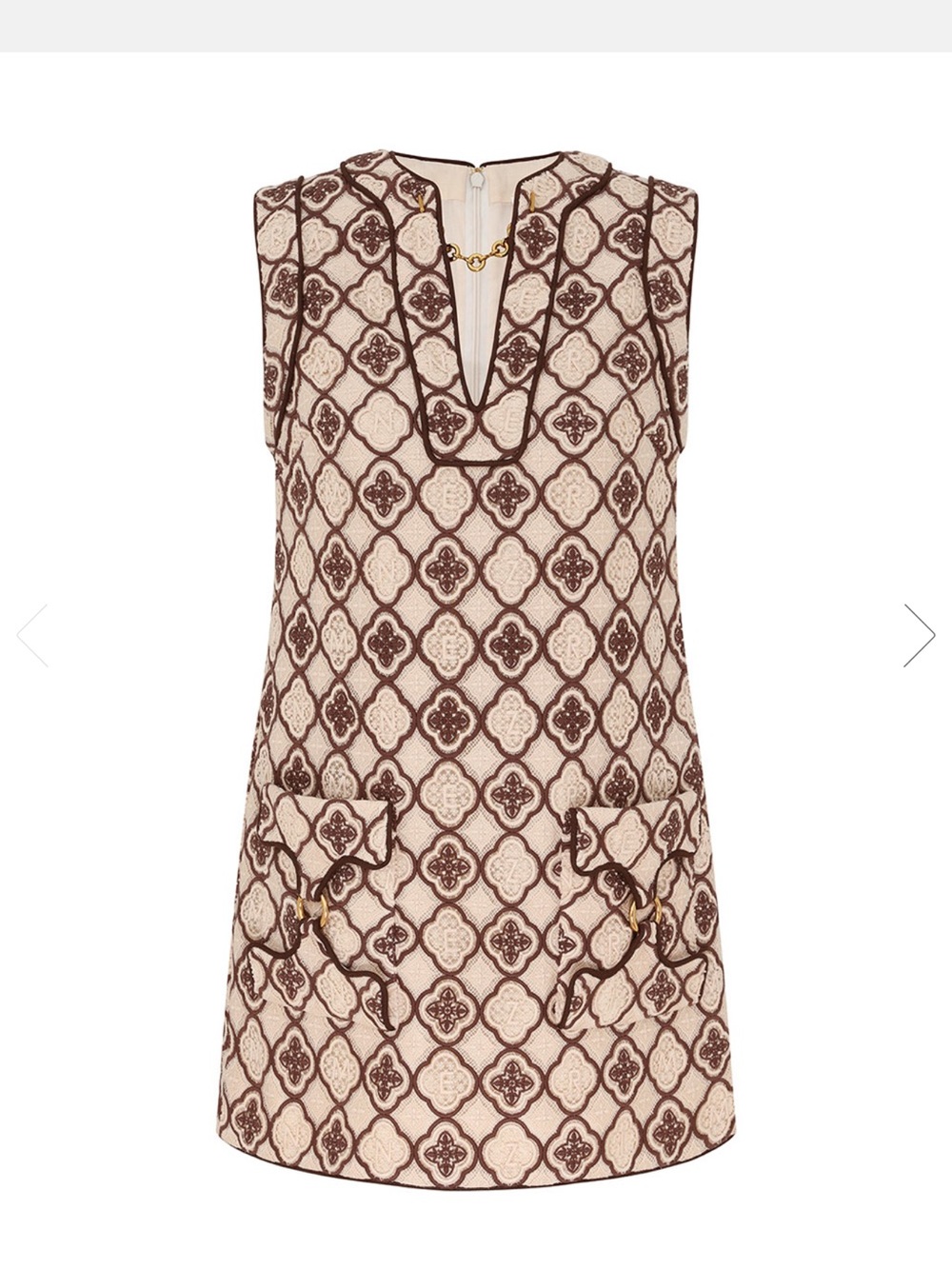 Zimmermann - The Luna Guipure Shift Dress in Chocolate Cream